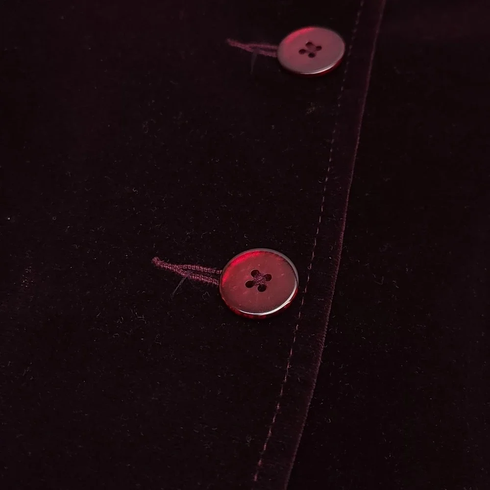 Koret Velvet Blazer Womens Size 12 Vintage Burgundy‎ Coat Jacket